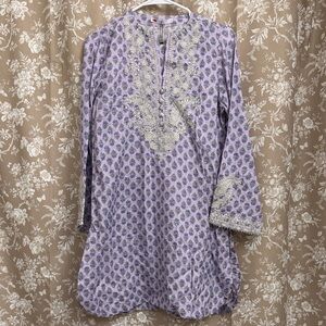 Purple block print and sequined co-ord set